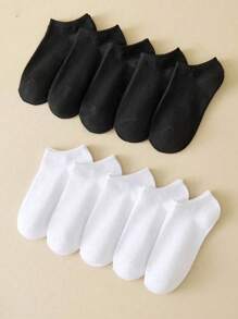 5/10/15 /20 Pairs Of Comfy Ankle Socks, Solid Color Low Cut Sweat Absorption Sports Socks, Women's Socks