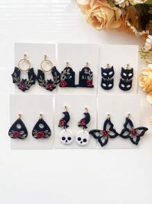 Cortadores de joyería de arcilla polimérica con estilo gótico, moldes de arcilla blanda para joyería de Halloween 2025 DIY para pendientes, collares y herramientas de corte de cerámica - Molde de corte de arcilla blanda - Adecuado para principiantes y artistas de joyería, herramienta de fabricación de pendientes de arcilla polimérica, kit de fabricación de joyería de arcilla, moldes de pendientes de arcilla, fabricado por PLA