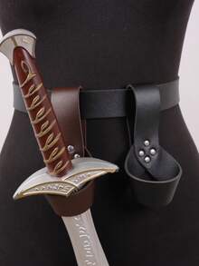 1 件复古 PU 皮革剑蛙中世纪剑鞘适合角色扮演派对道具文艺复兴博览会 LARP 万圣节