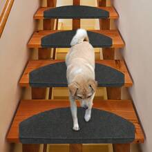 Stair Mat 15 Steps Rectangular Stair Carpet Wooden Steps Non-Slip Stair Mat Stair Mat For Children And Dogs (65x25cm)