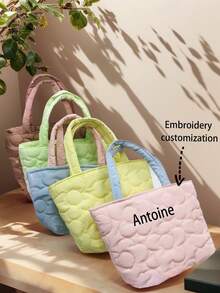 定制刺绣化妆包、字母化妆包、化妆包、定制单身派对礼物、伴娘化妆包、婚礼礼物、圣诞礼物 - 彩色 - 查看 1