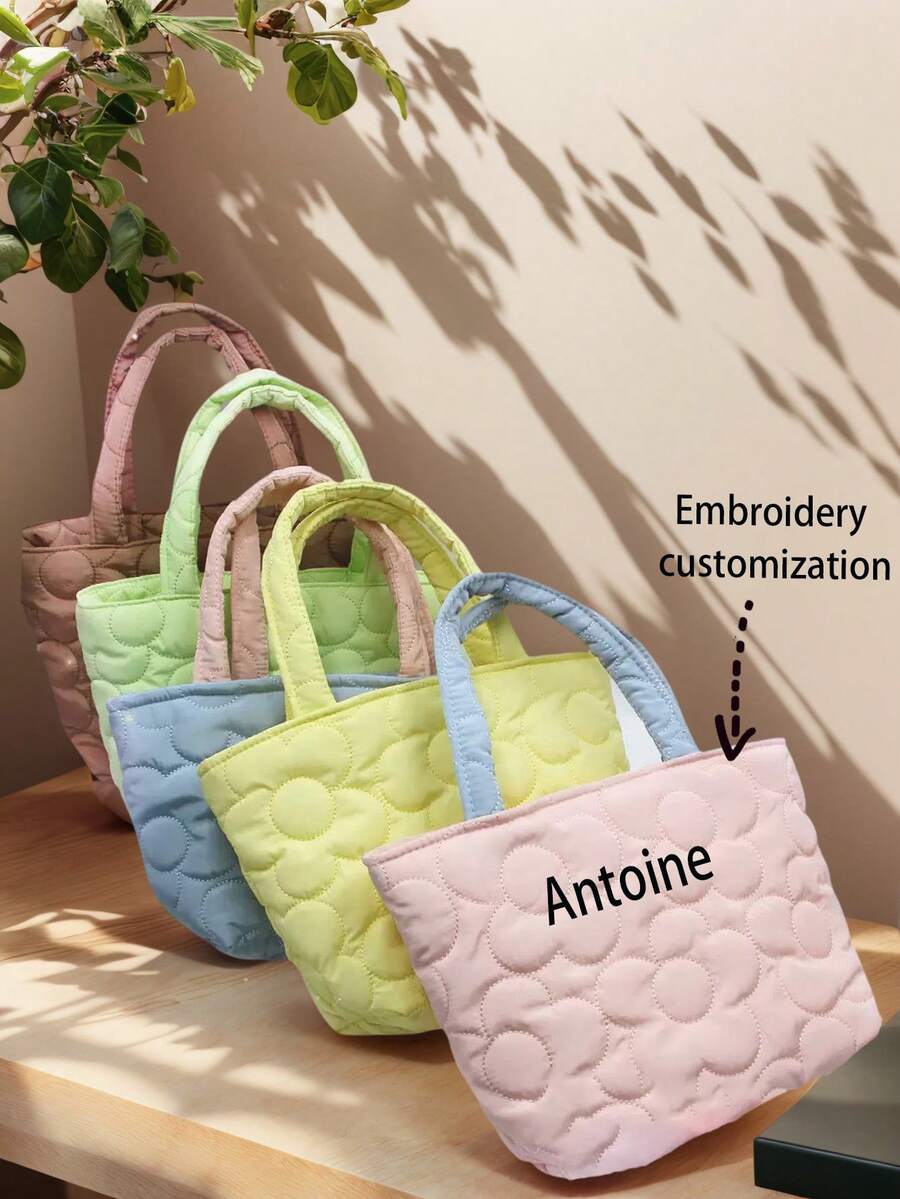 定制刺绣化妆包、字母化妆包、化妆包、定制单身派对礼物、伴娘化妆包、婚礼礼物、圣诞礼物 - 彩色 - 查看 1