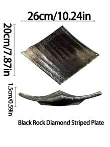 Japanese Creative Ceramic Tableware Set Diamond Sushi Plate / Tempura Fry Plate / Sashimi & Skewer Dish With Tile Pattern Design - Japanese-Style Tableware For Home & Restaurant Stylish Plating - Multicolor - View 4