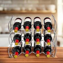 Sorbus® 3Tier Stackable Wine Rack Classic Style Wine Racks for Bottles Perfect for Bar Wine Cellar Basement Cabinet Pantry etc Hold 12 Bottles Metal Silver - plateado - Ver 4