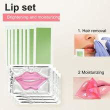 40 Peças Tiras de Cera Depilatória Dupla Face, Item Popular Crossborder de Rápida, Suave e Não Irritante para Uso em Todo o Corpo em áreas íntimas, mãos, pernas, axilas