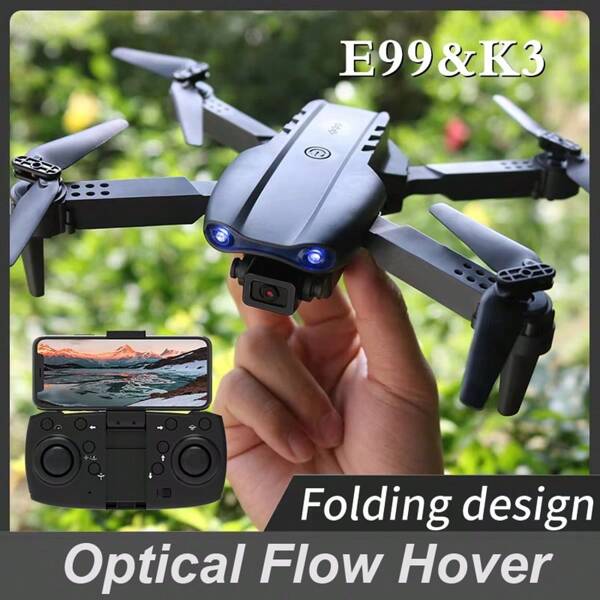 TOKQI Drona pliabilă E99/K3 cu camere duale HD 480P, menținere a altitudinii, răsturnare la 360°, telecomandă - ideală pentru începători, încărcare USB, utilizare în exterior - cadoul perfect de sărbători, interior și exterior, quadcopter