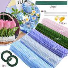 400/525/575 件管道清洁器工艺套装（附教程视频），非常适合制作花朵、手工作品、人造花艺、情人节、母亲节礼物 - 向日葵色 - 查看 19