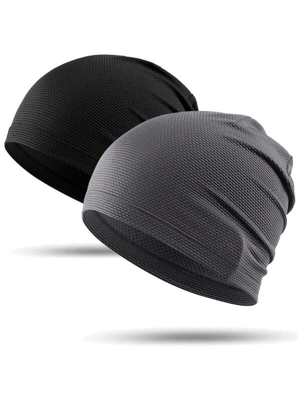 2 Pieces Set - Sports Cap, Skull Cap, Fashionable, Breathable And Loose Baseball Cap, Cycling Sports Cap, Suitable For Men To Wear.