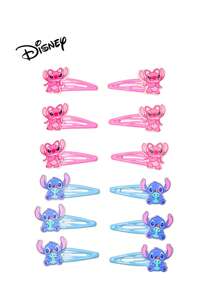 6 bucăți de cleme de păr acrilice cu design Disney Stitch, accesorii drăguțe pentru păr, colorate și la modă, potrivite pentru decor