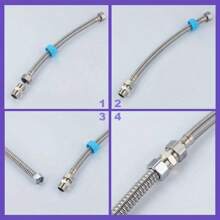 1/2pcs Bathroom Hose Extension Made Of Stainless Steel, Universal Use, For DIY Bathrooms, RVs, Outdoor Use, RV Shower Accessories, RV Showers