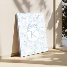 1Pc Framed Wall Art Light Blue Floral Canvas Poster Paintings Ideal Gift For Living Room Bedroom Corridor Wall Decor Room Decoration Ready To Hang - 彩色 - 查看 3