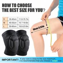 1 Pair - Thick Sponge EVA Knee Pads, Elastic Knitted Knee Brace, For Men& Women, Thick Breathable Sponge Knee Supports, Suitable For Dancing, Volleyball, Yoga, Household, Kneeling Activities, Black, Weight For 45-80kg