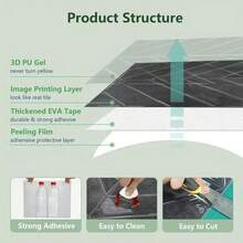 3D Fischgrätmuster Wandaufkleber, Küchen Aufkleber, selbstklebend, teilbar, kratzfest, wasserfest, leicht zu reinigen, geeignet für Spritzschutz/Wandrenovierung/Badezimmerwand Dekorationen und Esszimmer Dekorationen, Ihr guter Helfer für die Küche - Dunkelgrau - Übersicht 10