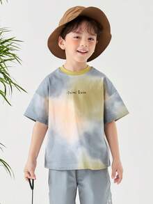 mini bala 男童Oversize短袖T恤夏季嬰兒吸溼快乾透氣兒童上衣