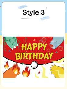 pokemon Cute Pokemon Pikachu Themed Background Cloth – 1 Piece Birthday Party Photo Banner | Hanging Decor With Ribbons, Banners & Confetti For Kids' Parties Christmas And Halloween Festival Supplies And Decorations