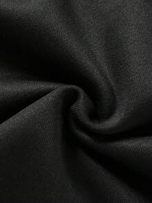 Men's Casual Sports Sweatshirt - Solid Color, Long Sleeve, Knit Fabric, H-Fit, For Hiking & Outdoor Activities, Polyester, Round Neck, Athletic Style Top For Fall/Winter Season Black Spring - Black - View 8