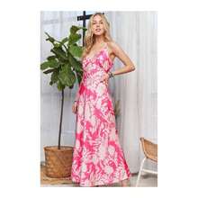 ADORA Print Spaghetti Strap Maxi Dress - Pink - View 7