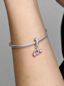 1 PC 925 Sterling Silver DIY Charms Dumbbell Beads Pendant For Ladies Jewelry Bangle And Necklace Accessories 925 Sterling Silver Fine Jewelry Making