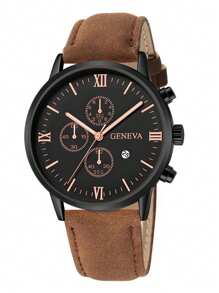 4/2pcs Luxury High-End Men's Quartz Watch, Zinc Alloy Strap And Leather Strap, Perfect Gift For School, Graduation Ceremony Or Any Occasion, Perfect For Brothers To Wear, Ideal Gift For Men - Suitable For Various Occasions To Wear