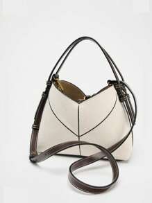 Geantă crossbody pentru femei, geantă tip găleată la modă, genți de umăr de designer, mâner de lux și curea crossbody detașabilă, portofel interior detașabil cu fermoar auriu