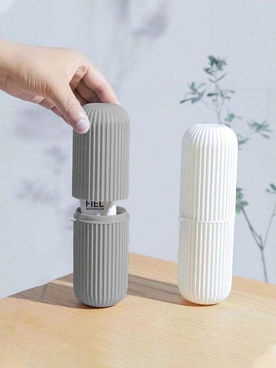 4 件/1 件便携式旅行牙刷盒、带杯的塑料牙刷架、带盖的牙刷架、牙膏和牙刷收纳盒、漱口杯、牙刷架、便携式旅行牙刷杯，适合旅行、露营、居家、学校和商务旅行