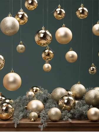 24 piezas de 3cm Bolas decorativas para fiesta de Navidad, bolas pintadas, bolas transparentes, bolas colgantes de Navidad, adornos navideños, adecuadas para decoración de árbol de Navidad, decoración del hogar, decoración de habitación, decoración de dormitorio, decoración de Año Nuevo, decoraciones navideñas, decoración de fiesta navideña, suministros de fiesta de Navidad, decoraciones navideñas de invierno, regalos de Navidad, decoración navideña