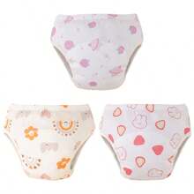 5pcs/Set Toddler Potty Training Pants - Washable, Leak-Proof Diaper Covers With Fun Space & Beautiful Prints, Breathable Fabric For Boys & Girls, Multi-Layer Protection, Suitable For 3 Months To 5 Years Old Children, Night & Daytime Underwear, Multi-Layer Design, Potty Training Underwear - (With Edging Anti-Leak) - Multicolor - View 42