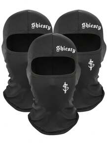 2 pièces/1 pièce Cagoule de ski avec imprimé lettre et dollar pour hommes et femmes, masque facial anti-UV et coupe-vent pour planche à neige et moto