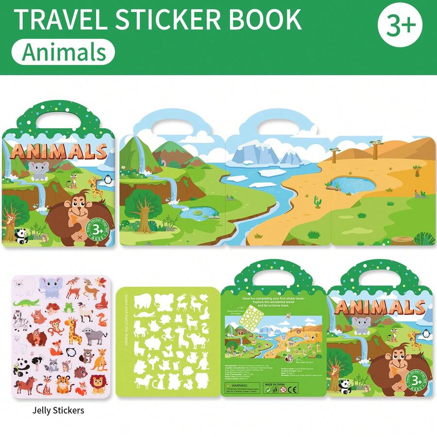 Reusable Sticker Book , Washable Jelly Stickers, Ideal For Birthday, House Party, Group Activity, Art Class