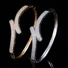 1 pieza Brazalete de cobre clásico con circonita cúbica incrustada, joyería versátil, regalo para el Día de la Madre