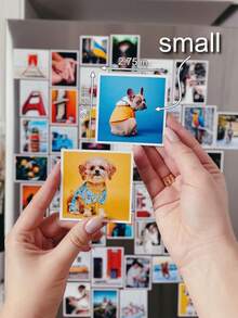 Personalized Square Fridge Magnet Sets Of 10/8/6 Pieces. Customizable Fridge Magnets; Can Be Printed With Any Design, Home Decor Photos, Or As A Gift To Capture Precious Moments. Perfect For Customized Christmas Decorations Or Halloween Keepsakes. - Multicolor - View 7