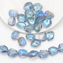 20 piezas de cuentas de vidrio facetadas irregulares de 12*16mm con agujero central, en colores chapados, accesorios de joyería artesanal DIY, adornos para teléfonos, llaveros, decoración de autos