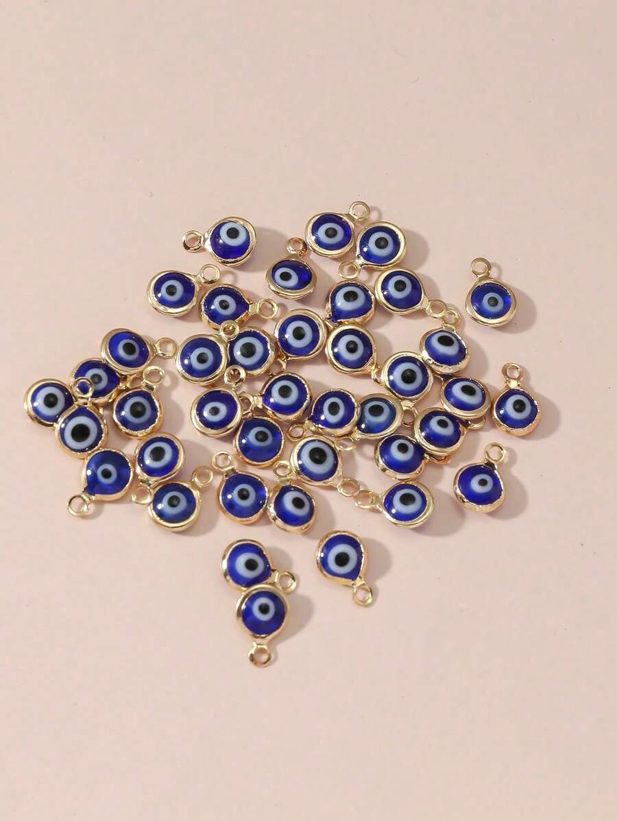 40 piezas Colgantes de ojo malvado para hacer joyas DIY, cuentas decorativas para collares y pulseras