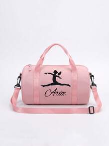 قطعة واحدة من حقيبة الرقص المخصصة ذات الشكل الأسطواني، باللون الوردي أو الأحمر الوردي، مطبوع عليها ظلال الراقصين، مصممة لتعلم الرقص والتدريب، بتصميم بسيط وموضوع الرقص. مطبوع عليه اسمك الخاص، حقيبة رياضية للرقص اللاتيني، مصنوعة من خامات مقاومة للماء للسفر والاستعمال اليومي، سعة كبيرة لصالة الألعاب الرياضية، مناسبة لحمل فوق الكتف أو كحقيبة رياضية، هدية مناسبة للعائلة والأصدقاء