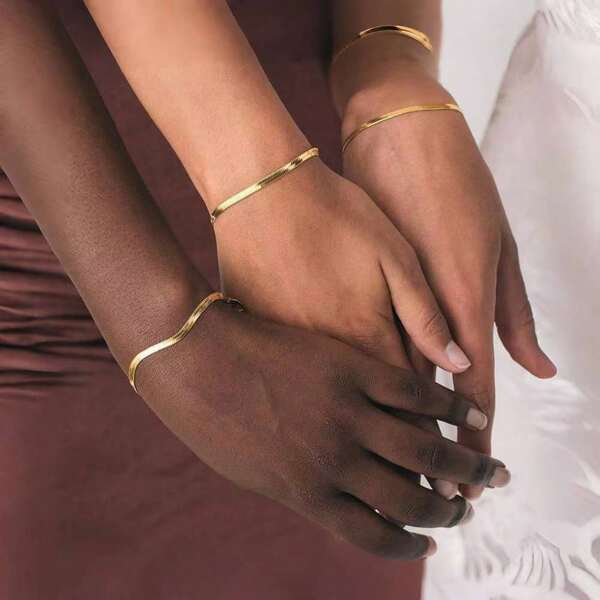 1 Stück Armband aus rostfreiem Stahl, moderner minimalistischer Stil, hohe Qualität, farbbeständig, geeignet für Frauen