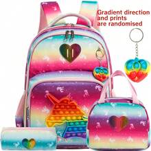 3pcs/Set Kids School Backpack, Includes Crossbody Bag, Cute Travel Backpack Set - 1080 Girls Combo Pack - View 7