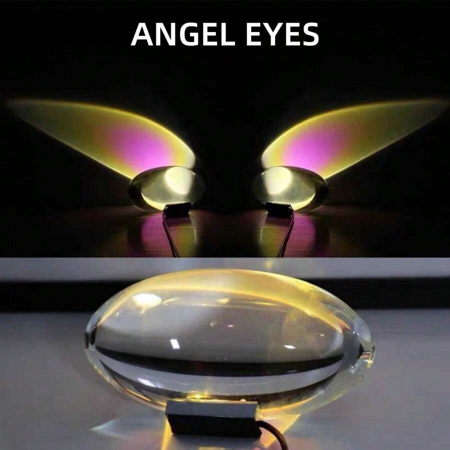 1pc USB Connected LED Angel Eyes Projection Light - Color Changing Night Light With 4 Color Films, Provides Ambient Effect Suitable For Bedroom, Office, Home Decor - Creates A Cozy Atmosphere With Soothing Lighting, Great For Relaxation And Sleep - One Size - View 1