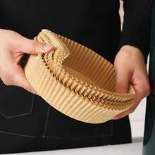 50pcs Air Fryer Baking Pan Disposable Paper Parchment Wood Pulp Steamer Baking Papers For Airfryer