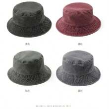 Sombrero de cubo vintage para hombres, protección solar versátil, adecuado para combinar a diario, diseño retro desgastado, unicolor, sombrero de cubo de pareja transpirable de moda, primavera/verano