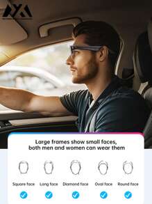 MEIYIXING MEIYIXING XG89 Wireless Glasses, Real-Time AI Smart Translator, Hands-Free Call Audio Glasses, UV-Resistant Sports Headphones