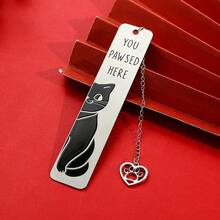 Novo Clube de Amantes de Livros Criativos e Fofos de Gatos, Volume de Admissão, Marcador de Livros em Aço Inoxidável Prateado, Acessórios Criativos para Leitura, Presentes para Amigos, Material Escolar, Volta às Aulas