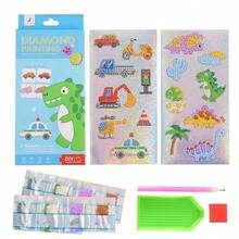 1 pieza Conjunto de juguete de pegatina de diamantes de imitación de 5D con brillo holográfico aleatorio para manualidades DIY