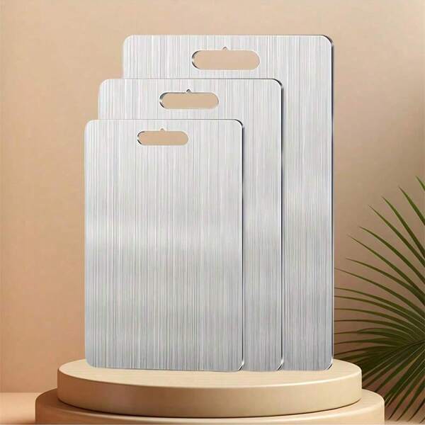 (3pcs/1pc) Stainless Steel Cutting Board Set, For Kitchen Chopping, Small Cutting Board, Double-Sided Graded Cutting Board Set, Suitable For Various Cooking Tasks