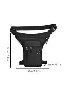 Men's Minimalist Zipper Daily Casual Fashion Waist Leg Bag Running Accessories Gun Holster Belt Bag - Black - View 2