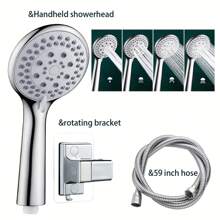 Cap de duș cu debit mare, set de 3 furtunuri de duș portabile de înaltă presiune și cap de duș cu debit mare