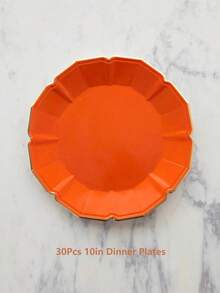 10/30/50 Stücke Pack 7" 9" 10" gemischte und passende Einweg-Pappteller, elegante orange Pappteller, Einweg-Teller für Eid, Erntedankfest, Halloween, Ernte, Ostern, Hochzeit und Geburtstag