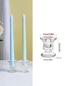 2pcs/6pcs 9.84in Colored Long-Pole Smokeless Soy Wax Candle, Wedding Table Decoration, European Romantic Candlelight Dinner Atmosphere Decorative Pole Wax, Wedding Festival Home Decoration, A Gift For Family - Multicolor - View 20