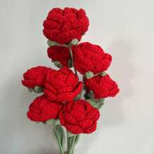 1/3/6/10pcs Handmade Crocheted Rose Flowers, Decor Bouquet, Artificial Flowers, Handmade Flowers, Yarn Flowers. For Wedding Bride Bouquet, Her Gift, Mother's Gift, Teacher's Gift, Creative Gifts. As Home Decor For Restaurant, Living Room, Bedroom, Wedding, Party. Suitable For Spring/Summer Decoration, Christmas, New Year, Valentine's Day, Thanksgiving, Back To School, Wedding, Birthday And Other Holidays