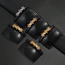 1 peça pente francês Mayotte com plástico preto e flores strass grampo de cabelo Mamoudzou joia para cabelo feminino