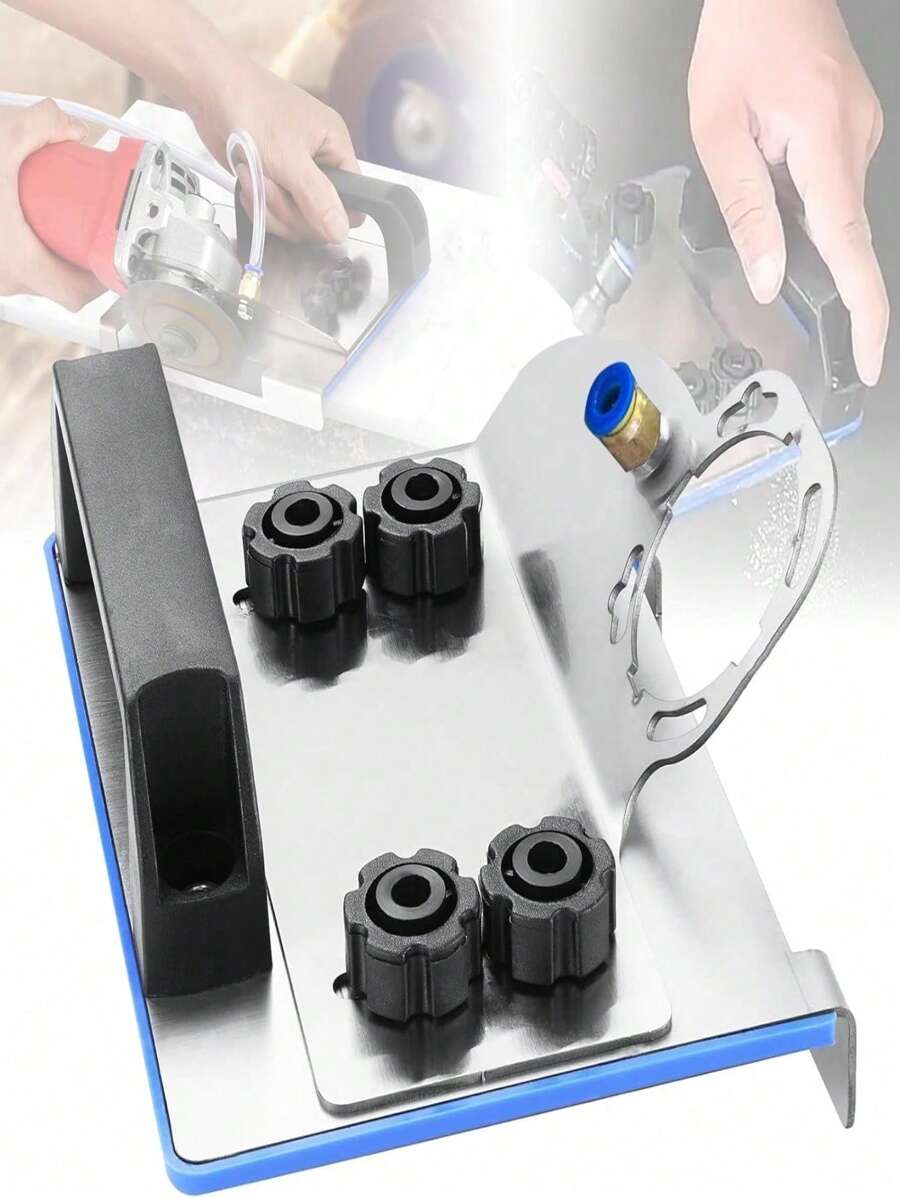 1PC 45-stopniowe narzędzie do fazowania szlifierki kątowej ze stali nierdzewnej, uchwyt szlifierki kątowej, specjalny uchwyt tnący. Uchwyt mocujący do szlifowania kątowego, przenośny przyrząd do fazowania. Nadaje się do mocowania fazowania płytek ceramicznych i szlifierek kątowych do obróbki drewna